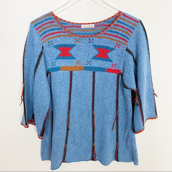 Ulla Johnson Sweaters - ULLA  JOHNSON VIDA blue Aztec sweater
